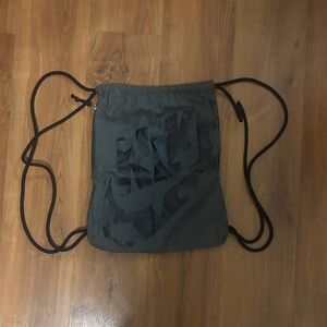 Nike Black and Gray Drawstring Backpack